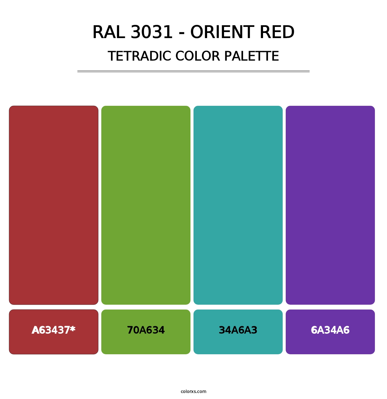 RAL 3031 - Orient Red - Tetradic Color Palette