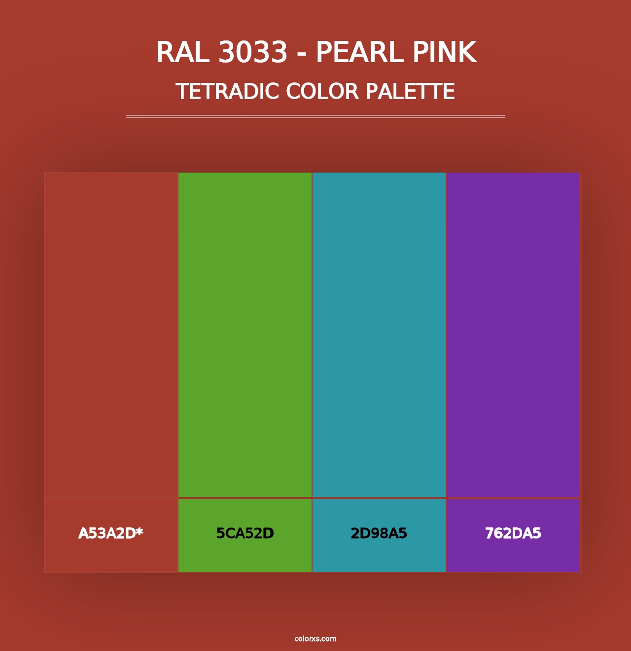 RAL 3033 - Pearl Pink - Tetradic Color Palette