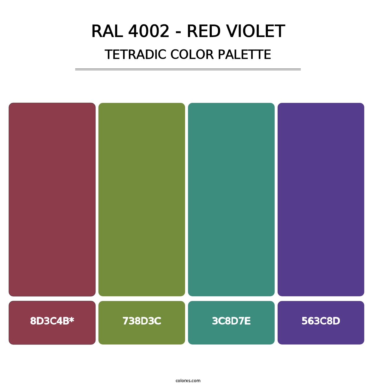 RAL 4002 - Red Violet - Tetradic Color Palette