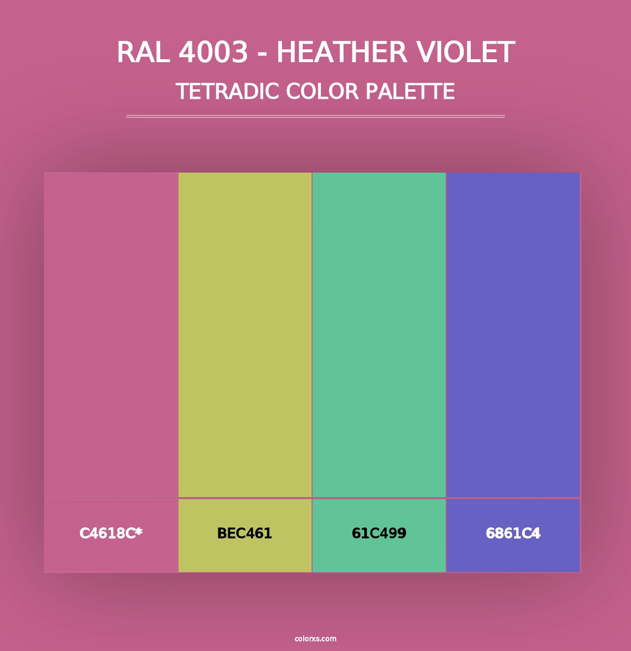 RAL 4003 - Heather Violet - Tetradic Color Palette