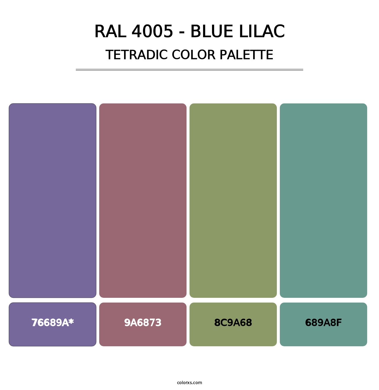 RAL 4005 - Blue Lilac - Tetradic Color Palette