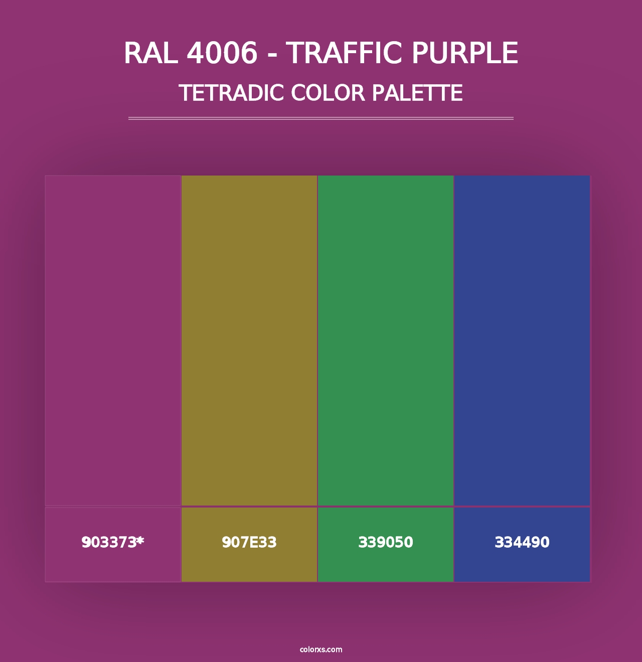 RAL 4006 - Traffic Purple - Tetradic Color Palette