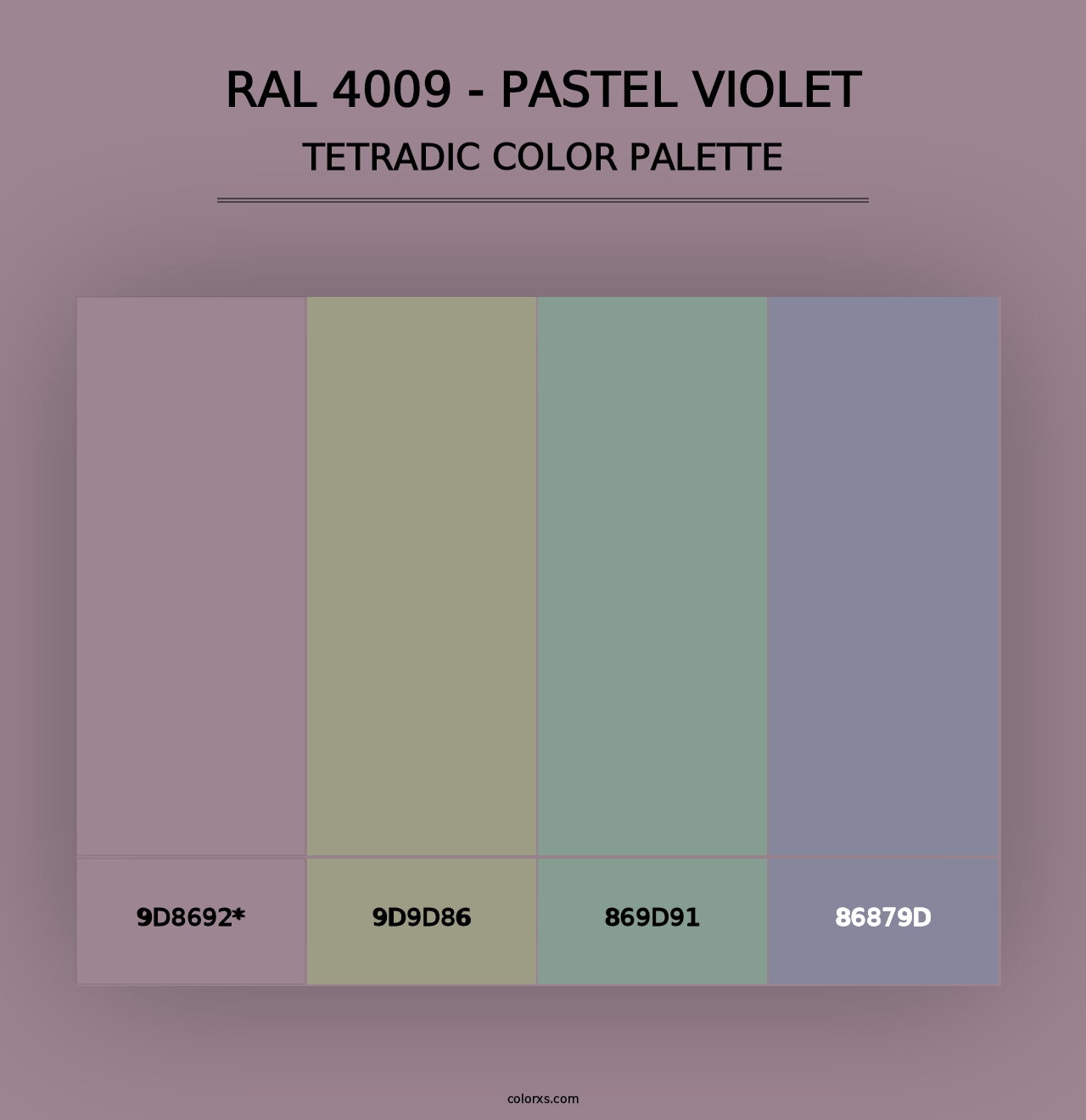 RAL 4009 - Pastel Violet - Tetradic Color Palette