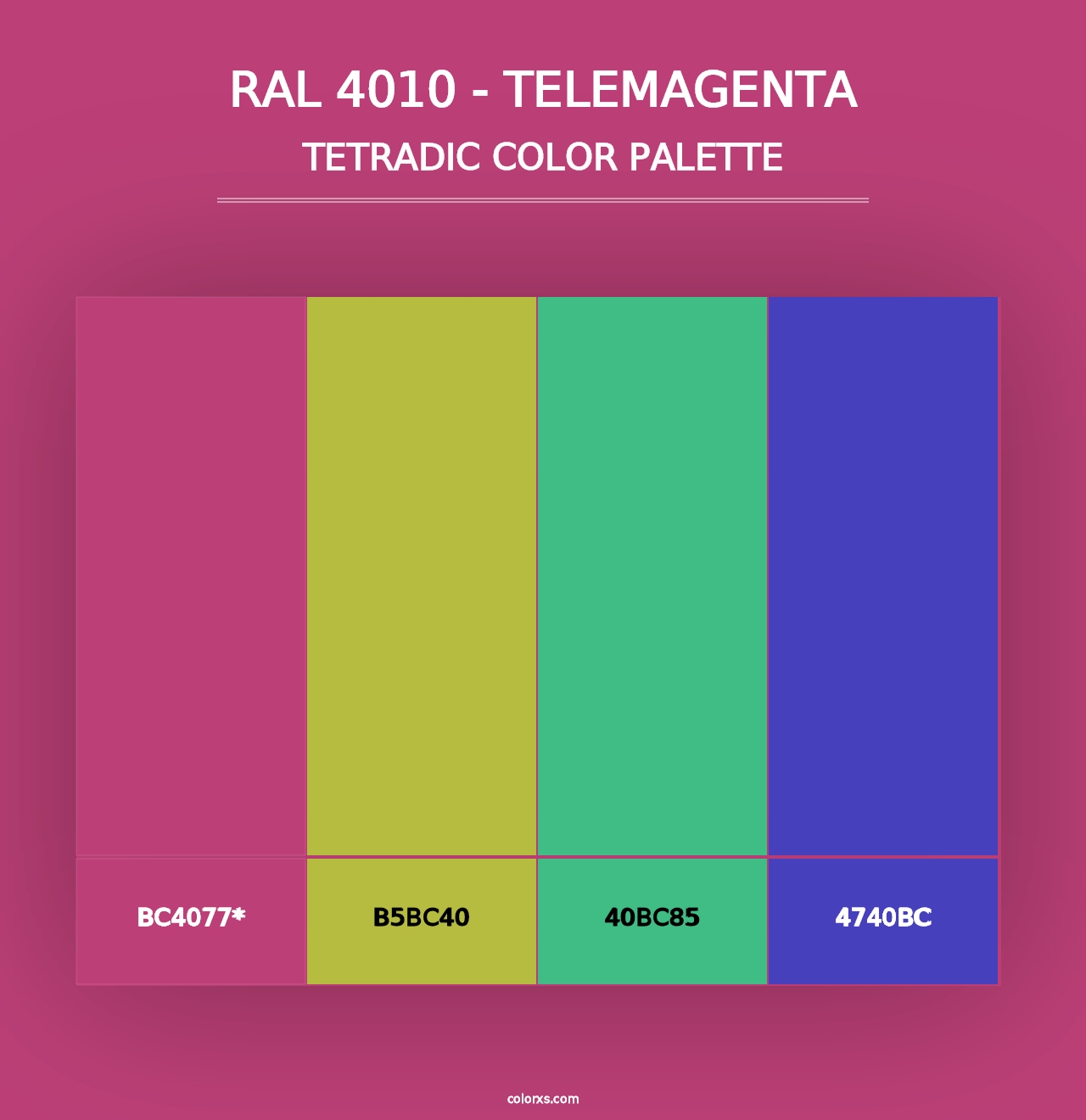 RAL 4010 - Telemagenta - Tetradic Color Palette