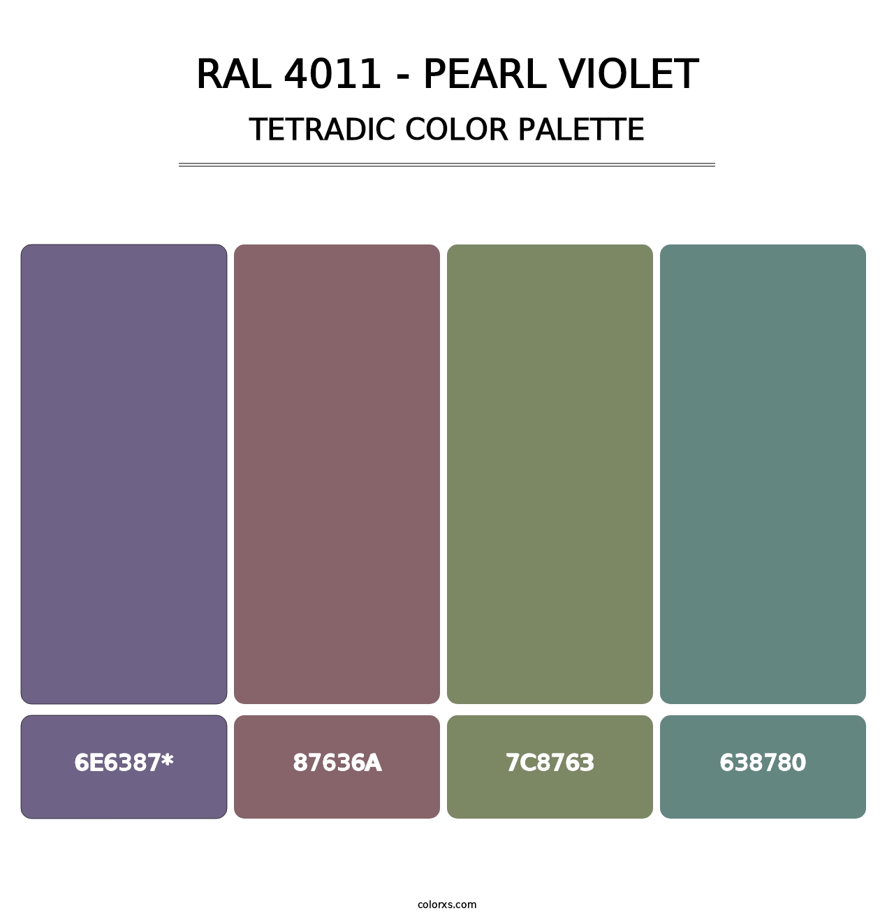 RAL 4011 - Pearl Violet - Tetradic Color Palette