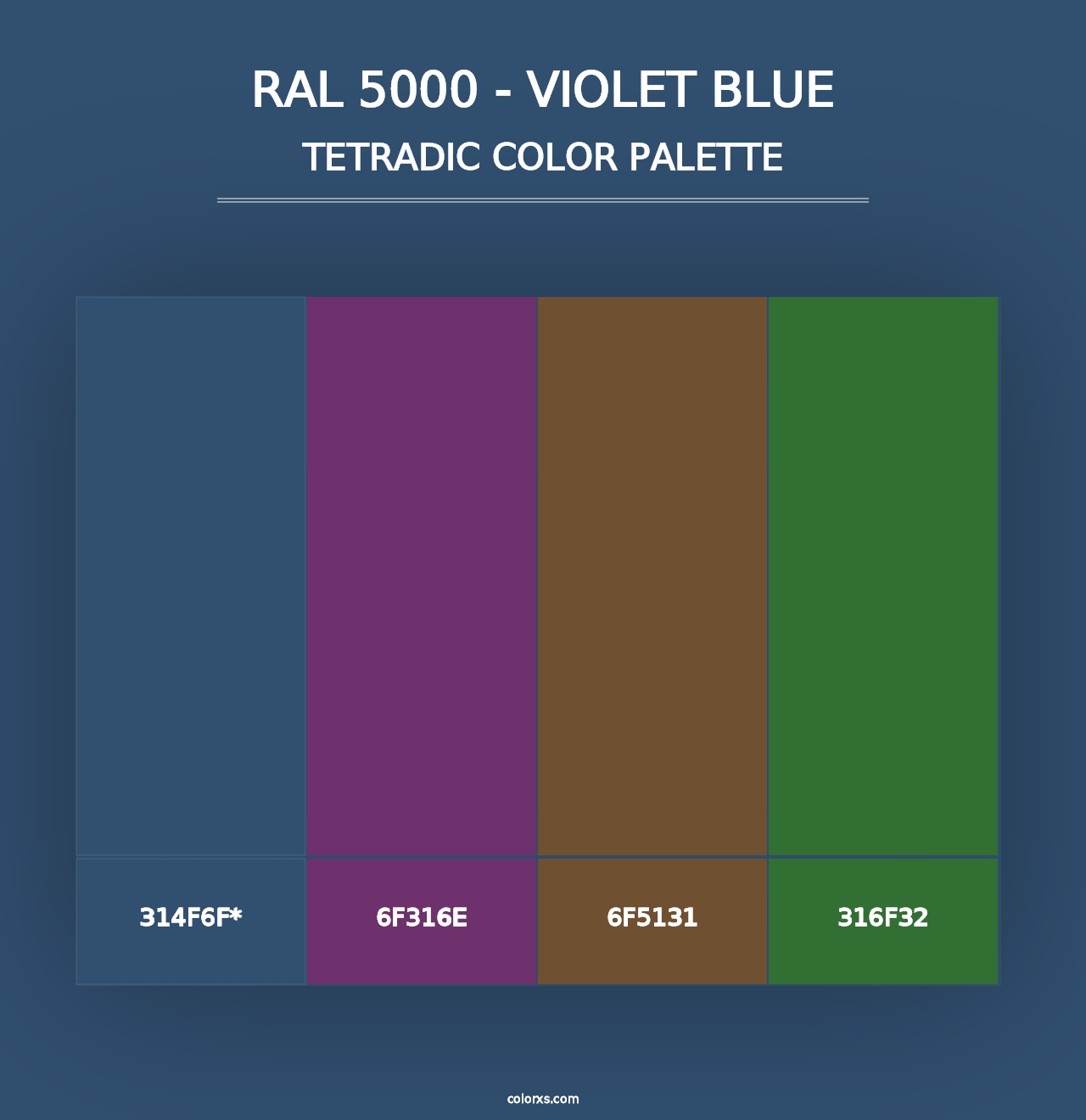 RAL 5000 - Violet Blue - Tetradic Color Palette