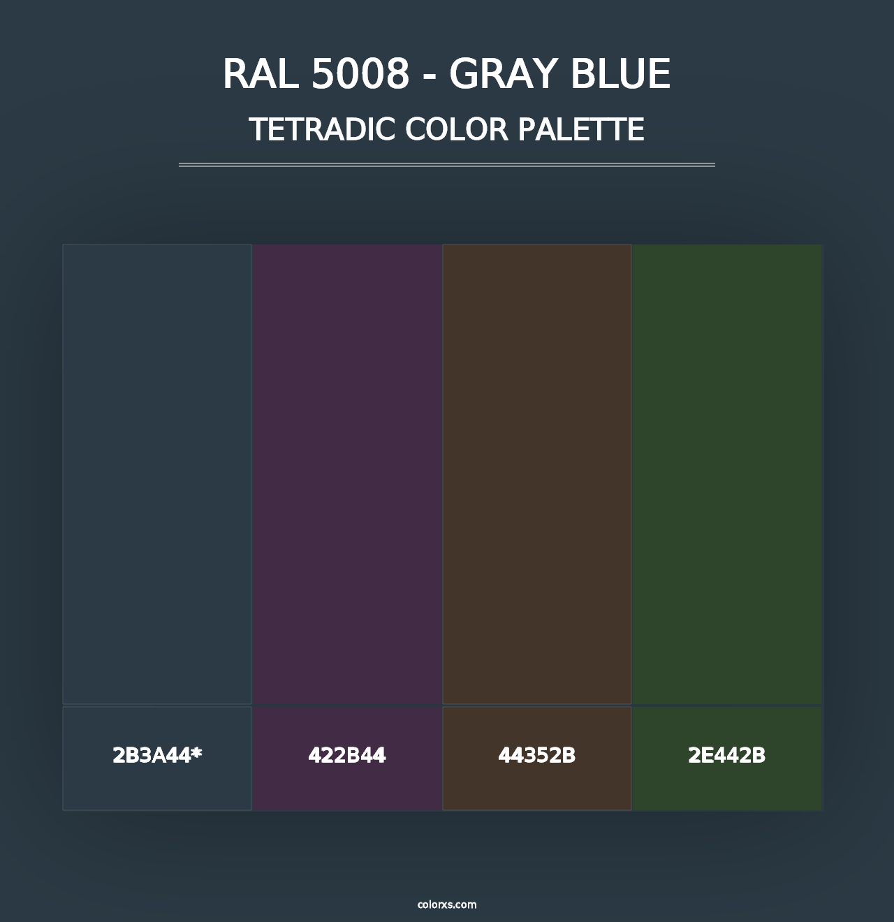 RAL 5008 - Gray Blue - Tetradic Color Palette