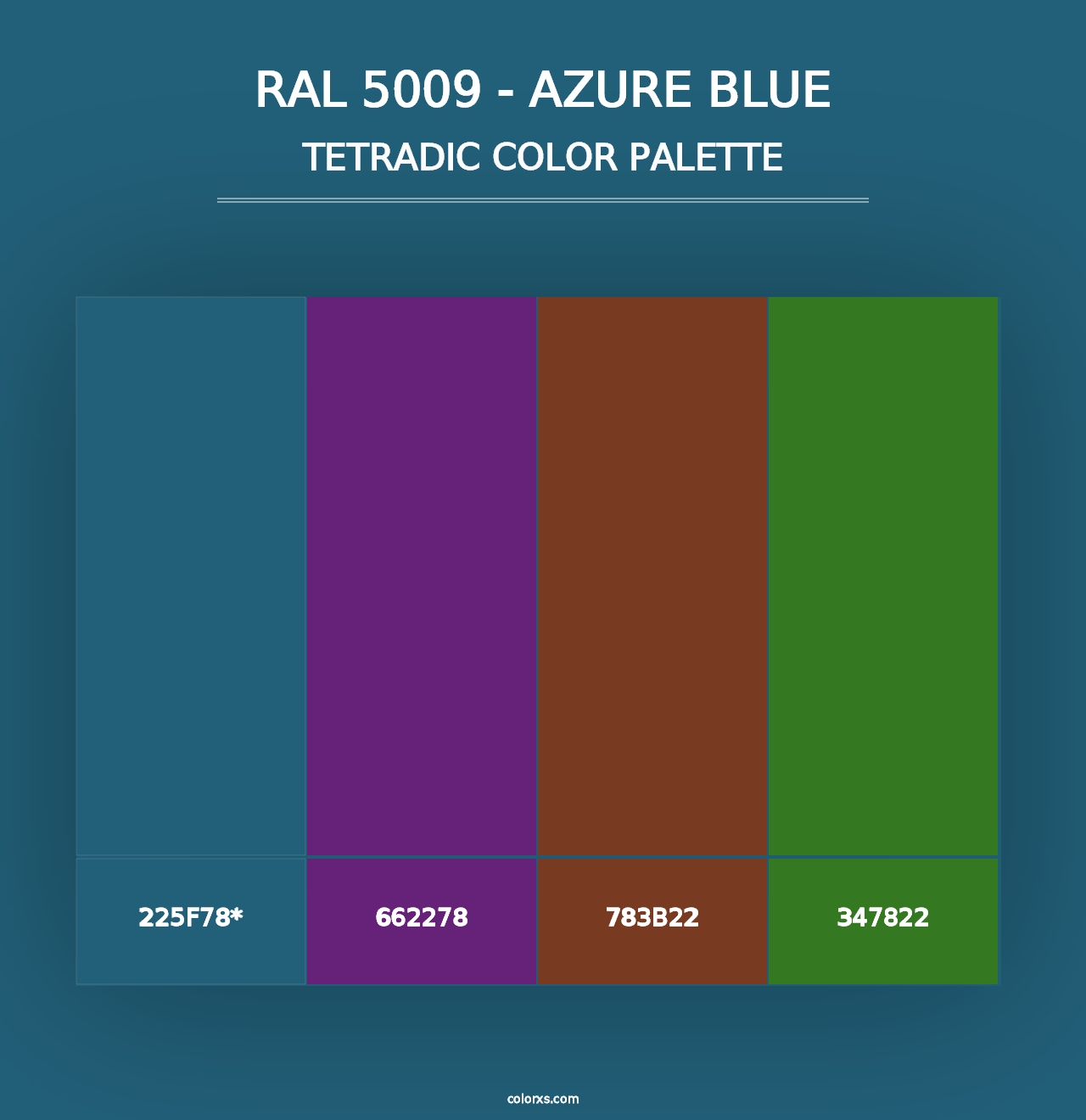 RAL 5009 - Azure Blue - Tetradic Color Palette