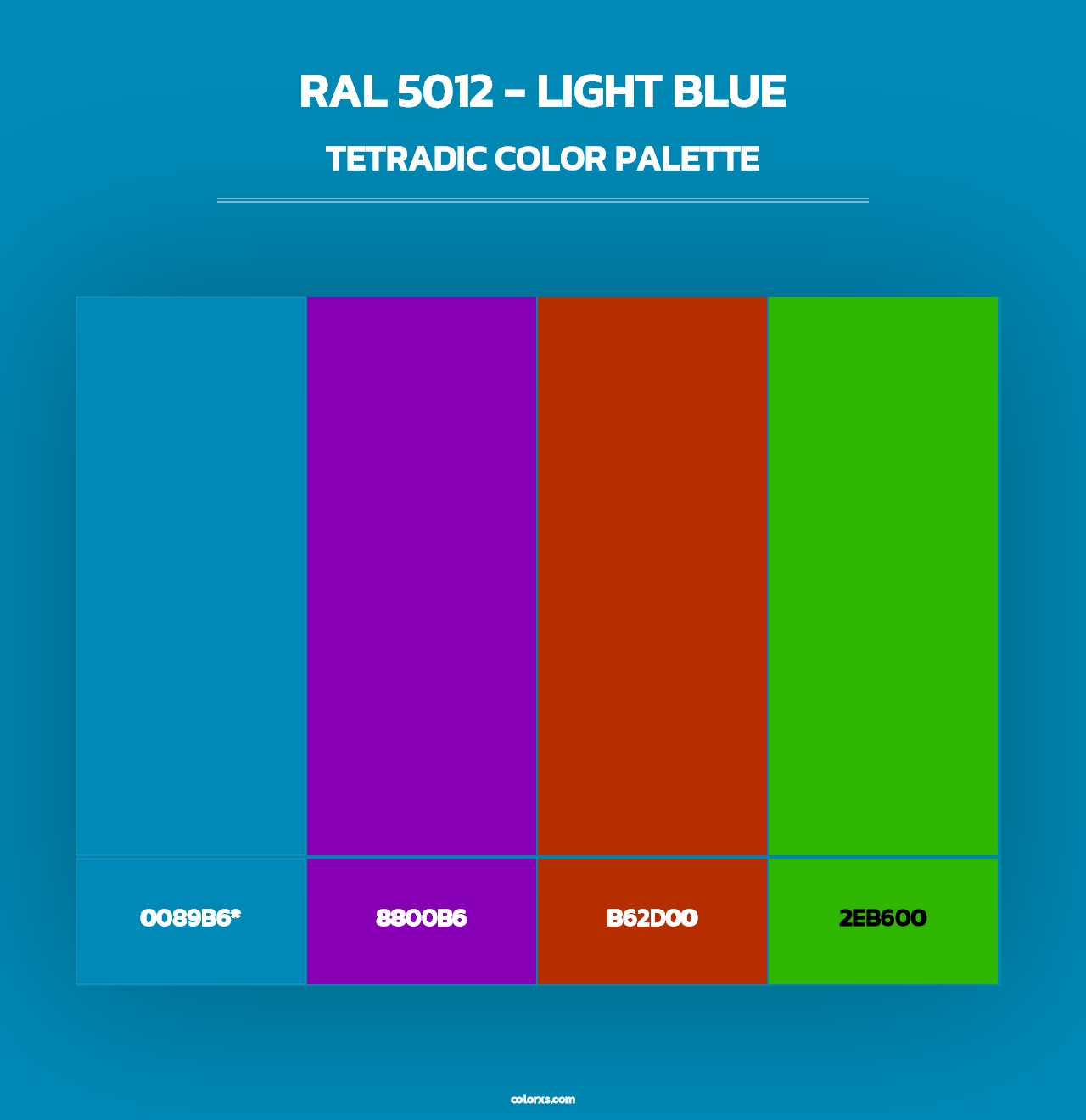 RAL 5012 - Light Blue - Tetradic Color Palette