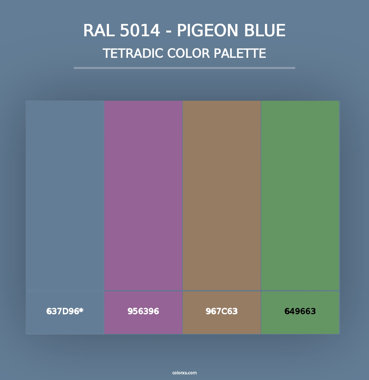 RAL 5014 - Pigeon Blue - Tetradic Color Palette