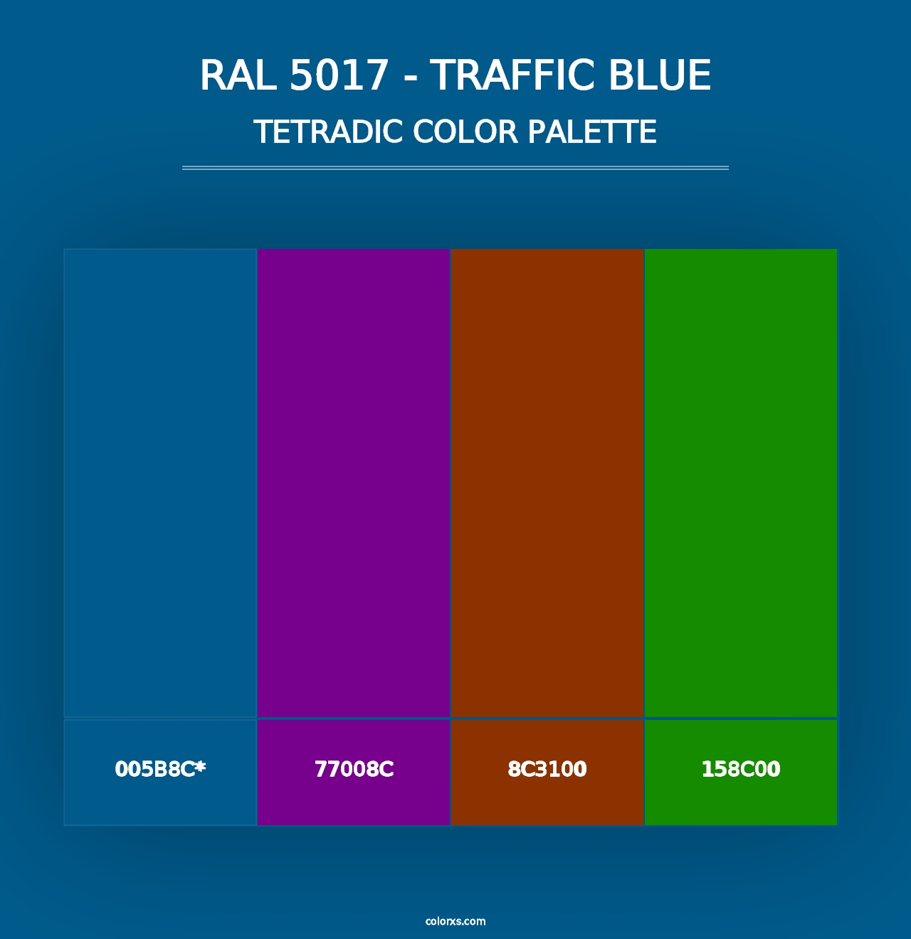 RAL 5017 - Traffic Blue - Tetradic Color Palette