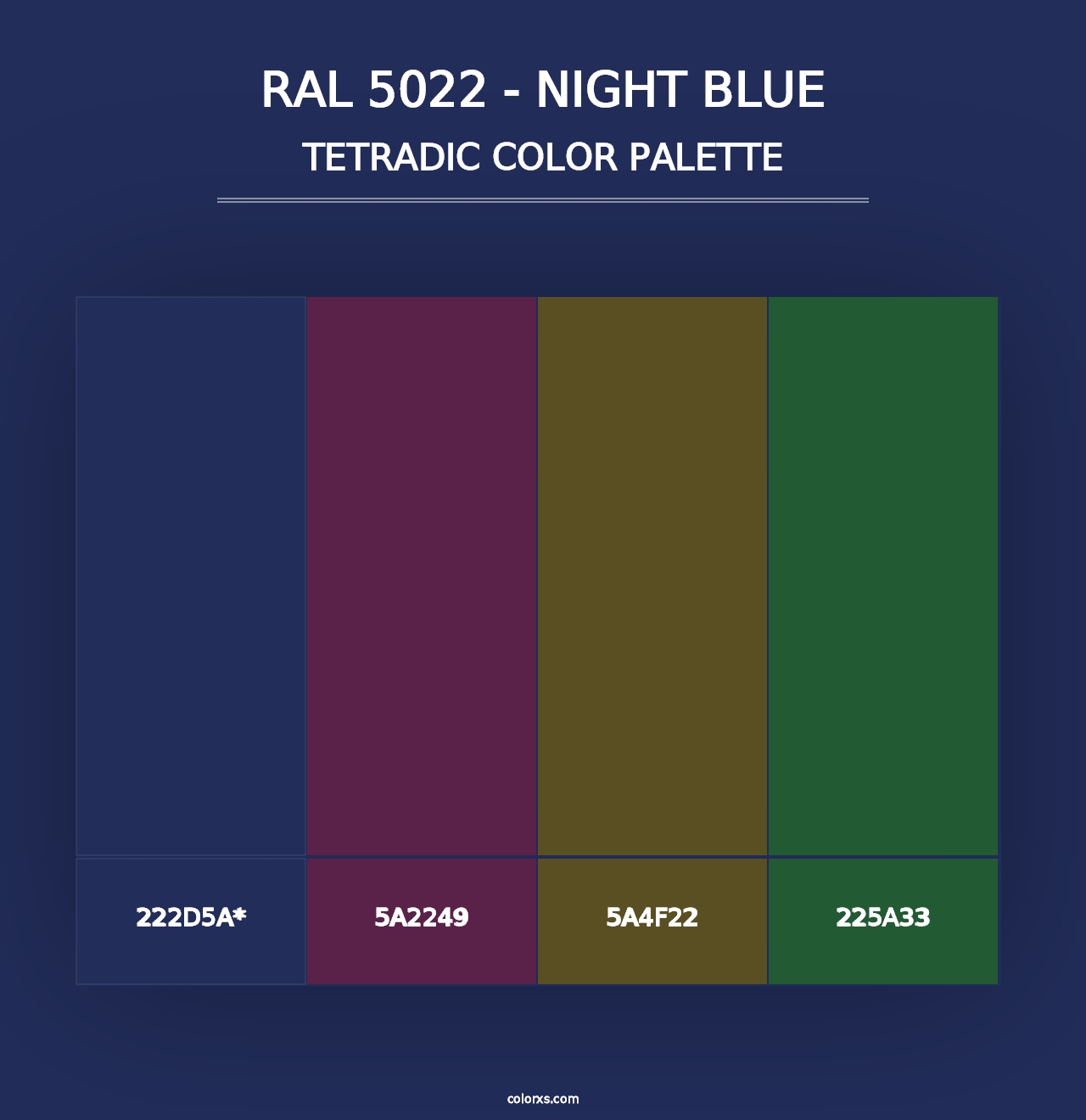 RAL 5022 - Night Blue - Tetradic Color Palette