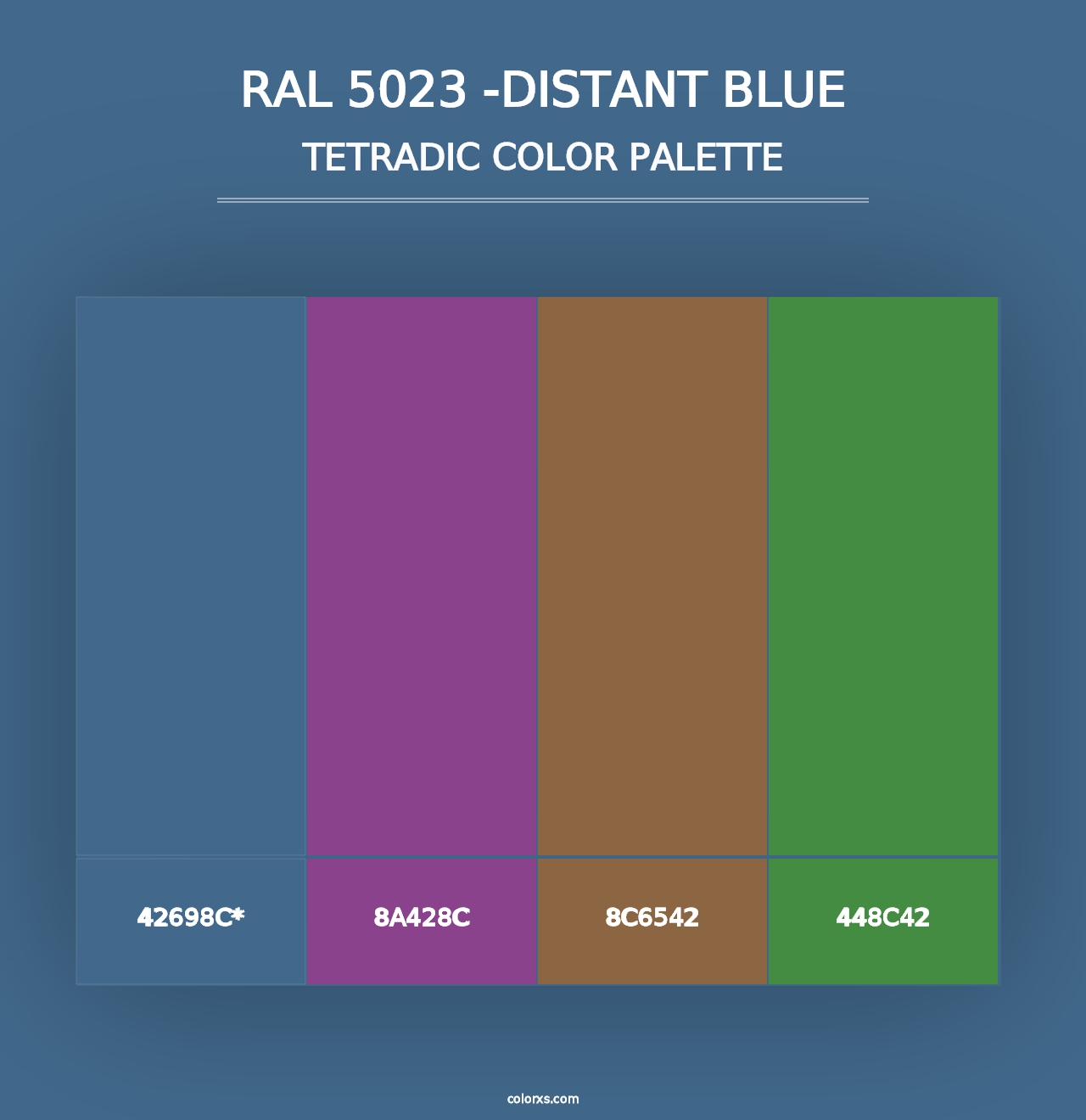 RAL 5023 -Distant Blue - Tetradic Color Palette