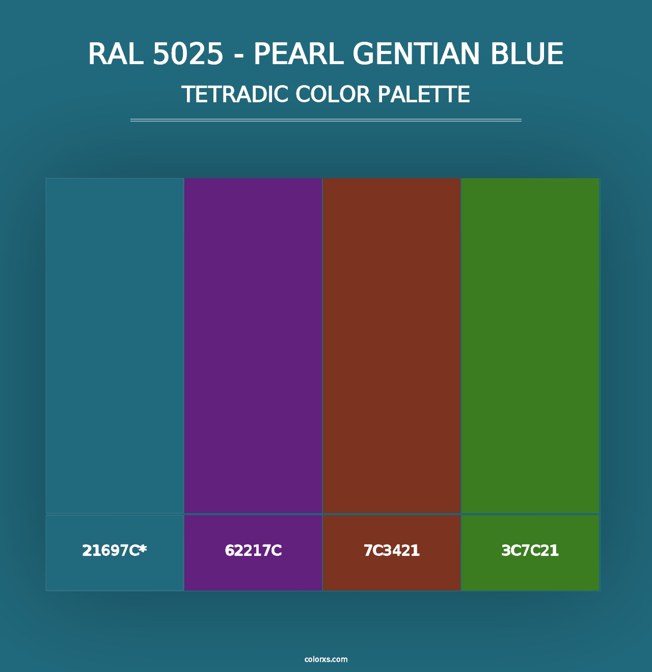 RAL 5025 - Pearl Gentian Blue - Tetradic Color Palette