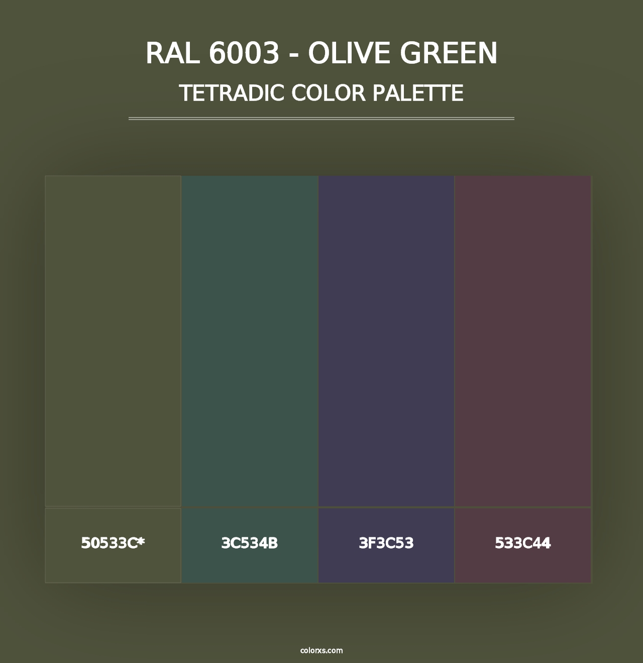 RAL 6003 - Olive Green - Tetradic Color Palette