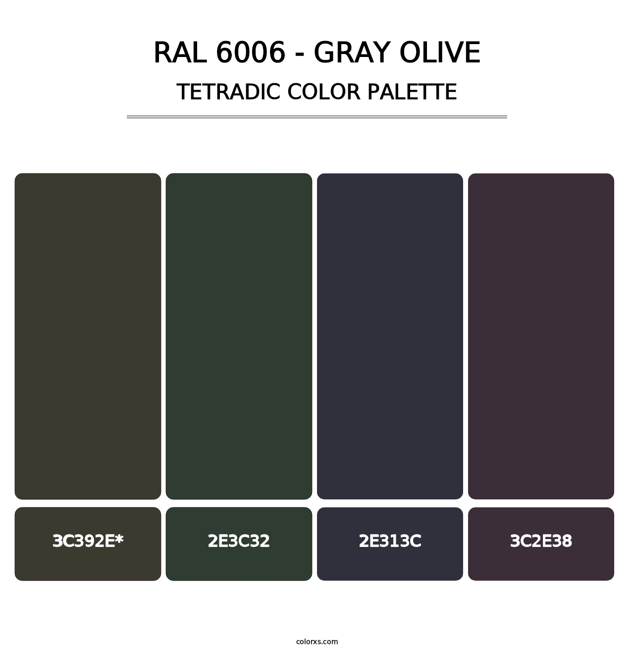 RAL 6006 - Gray Olive - Tetradic Color Palette