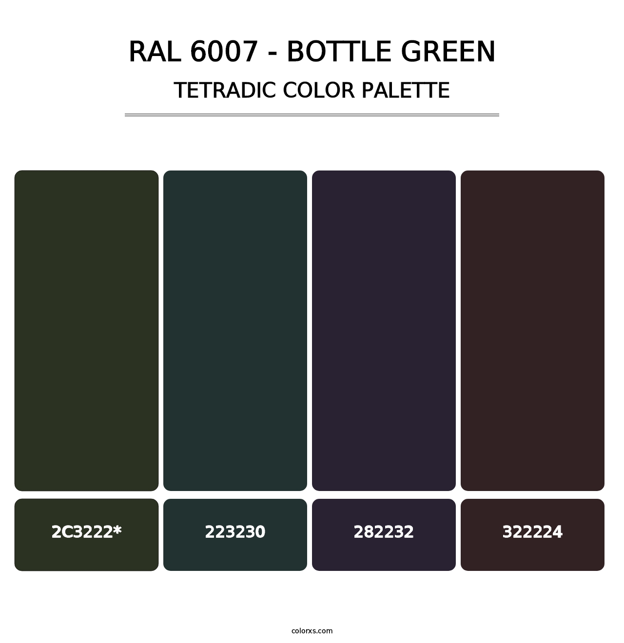 RAL 6007 - Bottle Green - Tetradic Color Palette