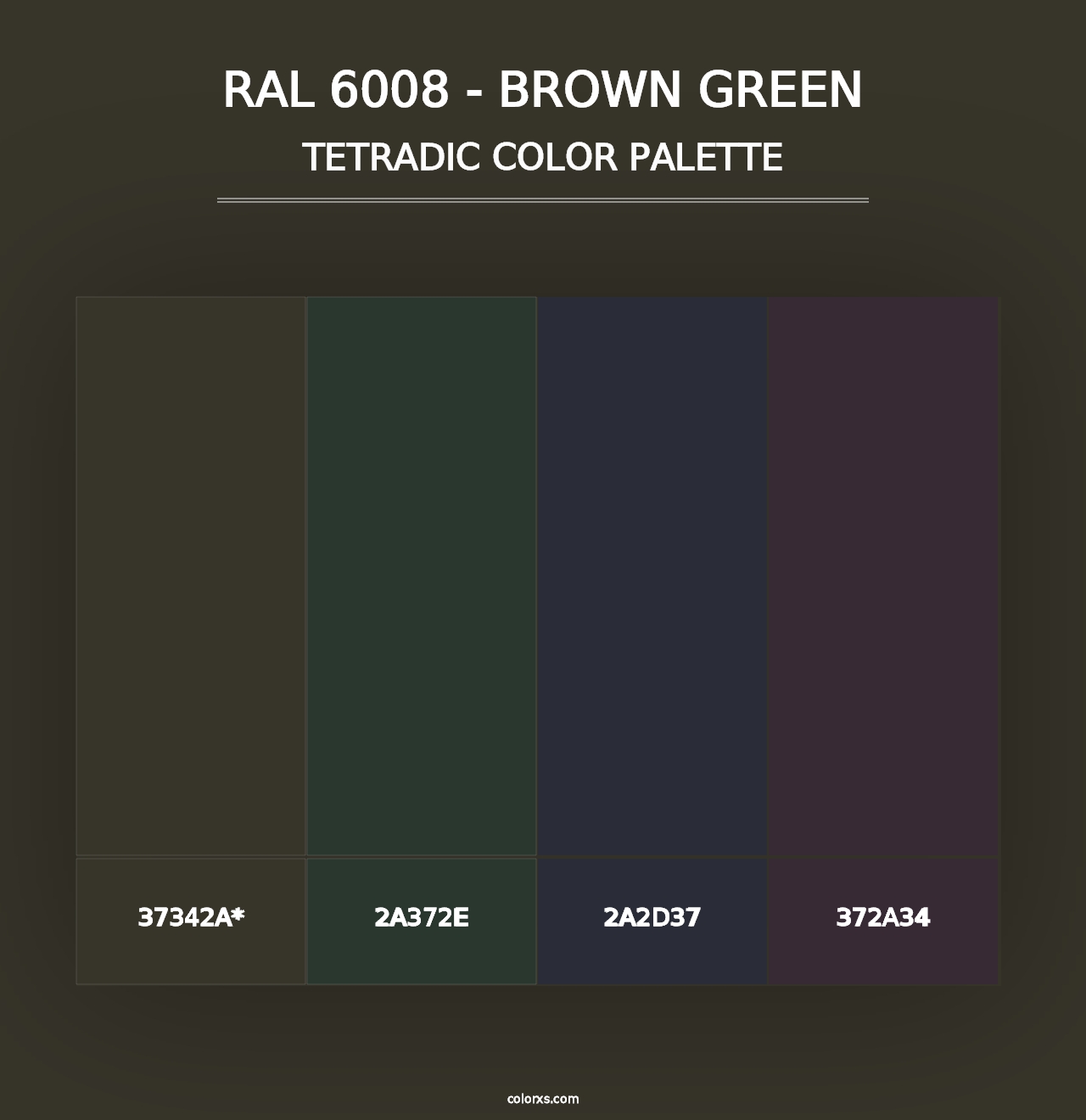 RAL 6008 - Brown Green - Tetradic Color Palette