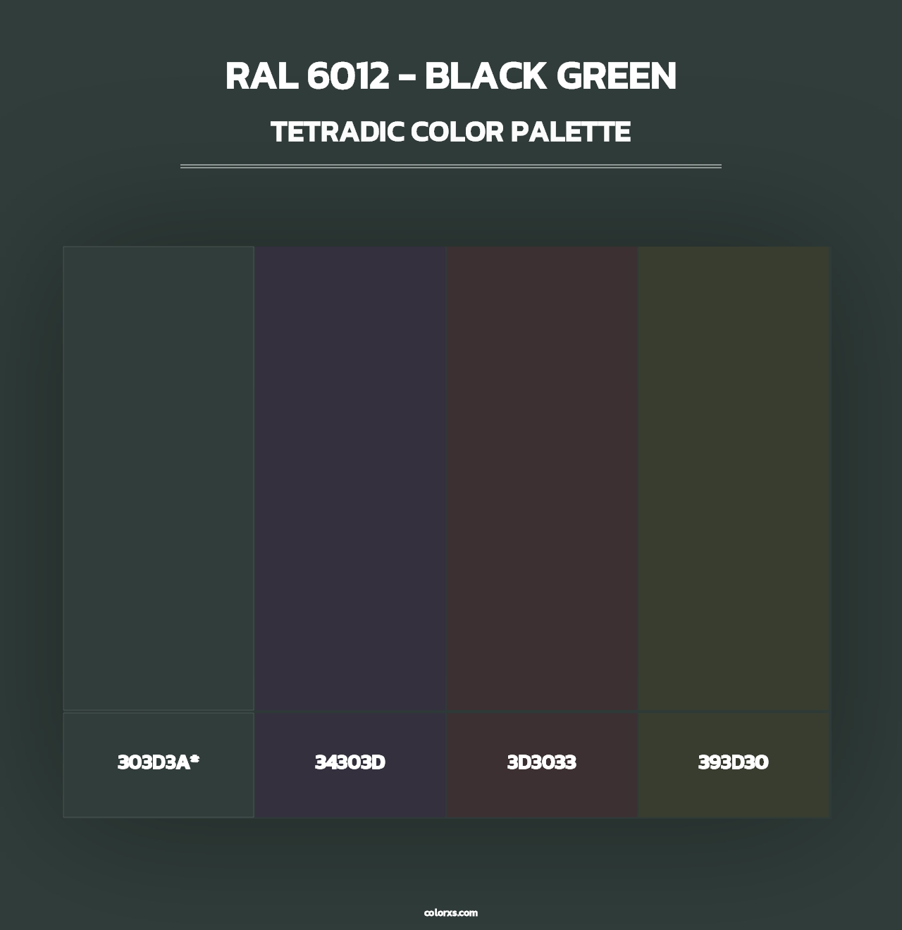 RAL 6012 - Black Green - Tetradic Color Palette