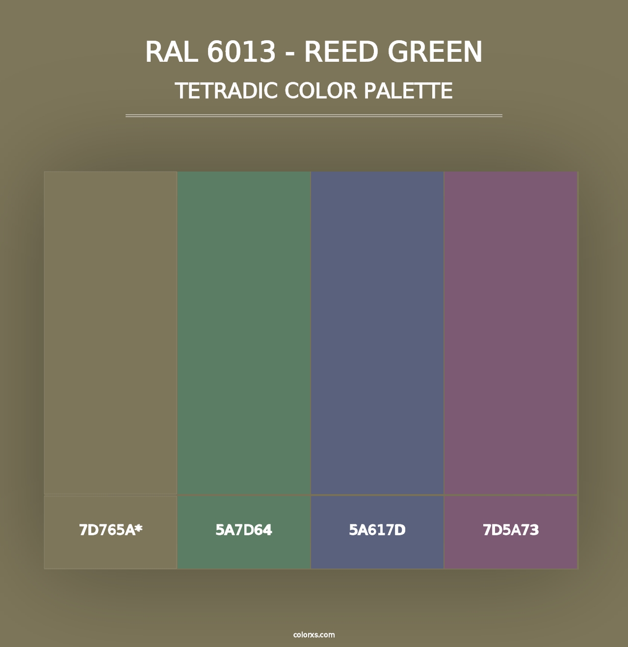 RAL 6013 - Reed Green - Tetradic Color Palette