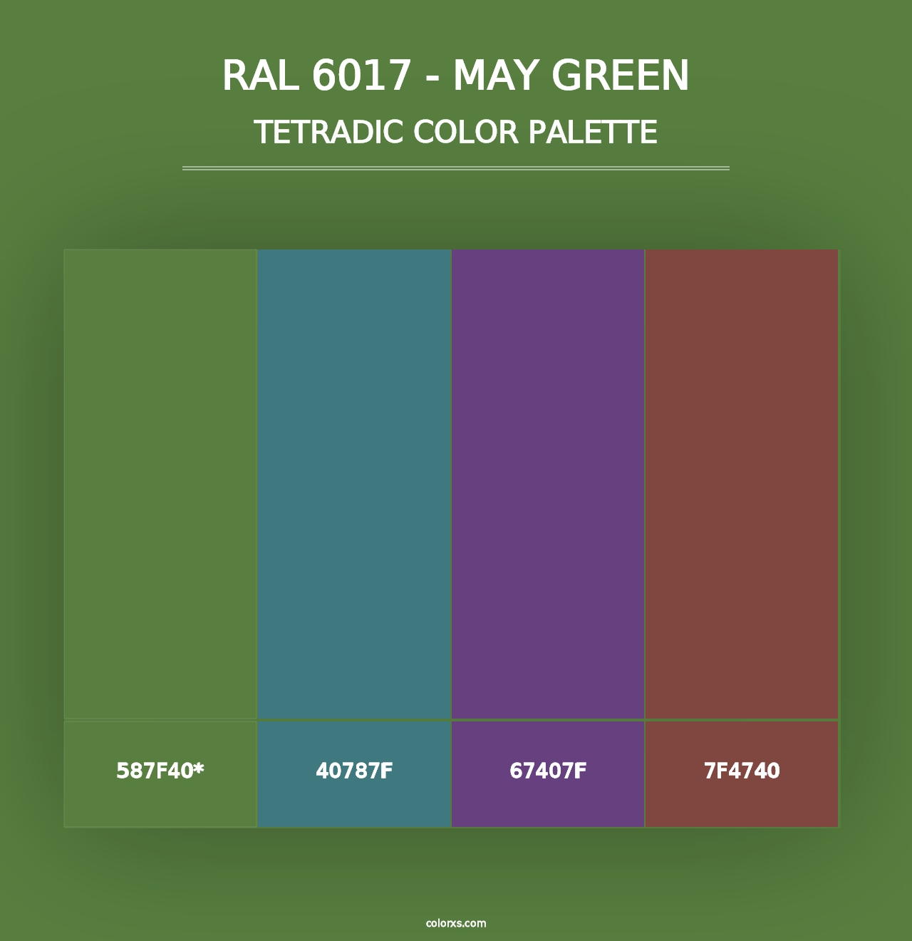 RAL 6017 - May Green - Tetradic Color Palette