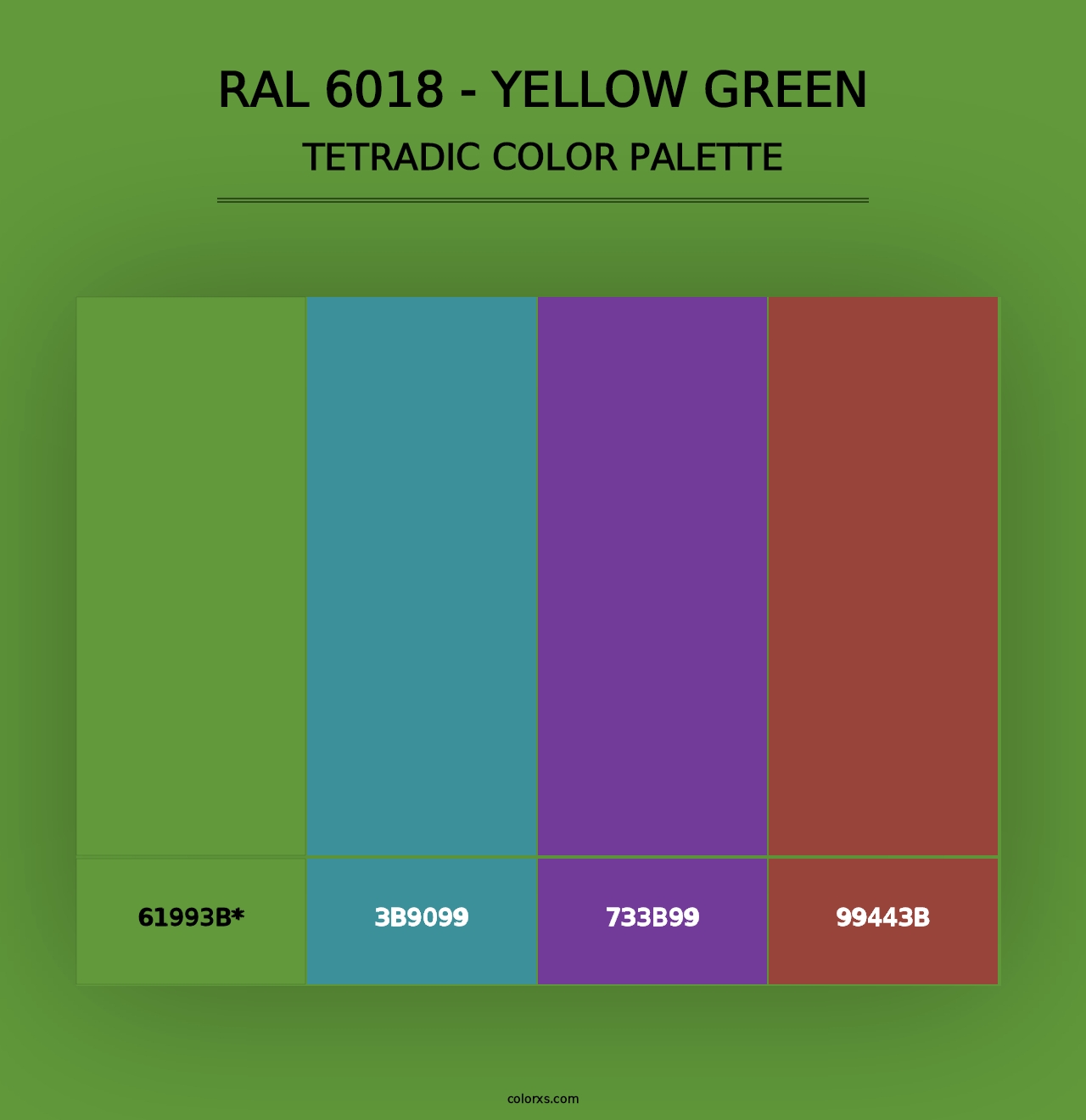 RAL 6018 - Yellow Green - Tetradic Color Palette