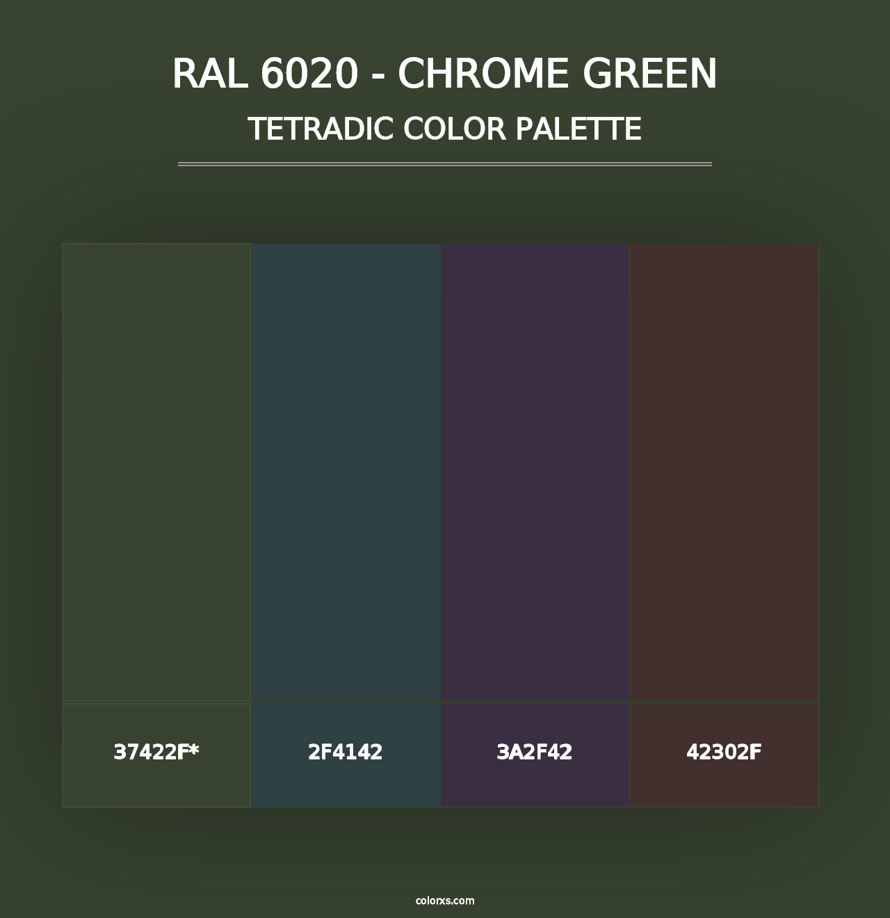 RAL 6020 - Chrome Green - Tetradic Color Palette