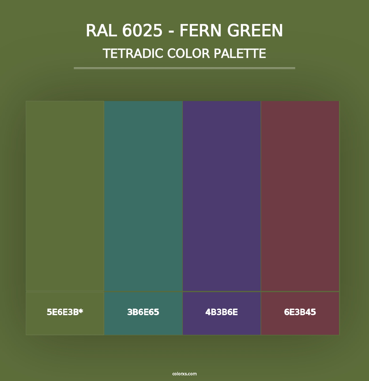 RAL 6025 - Fern Green - Tetradic Color Palette