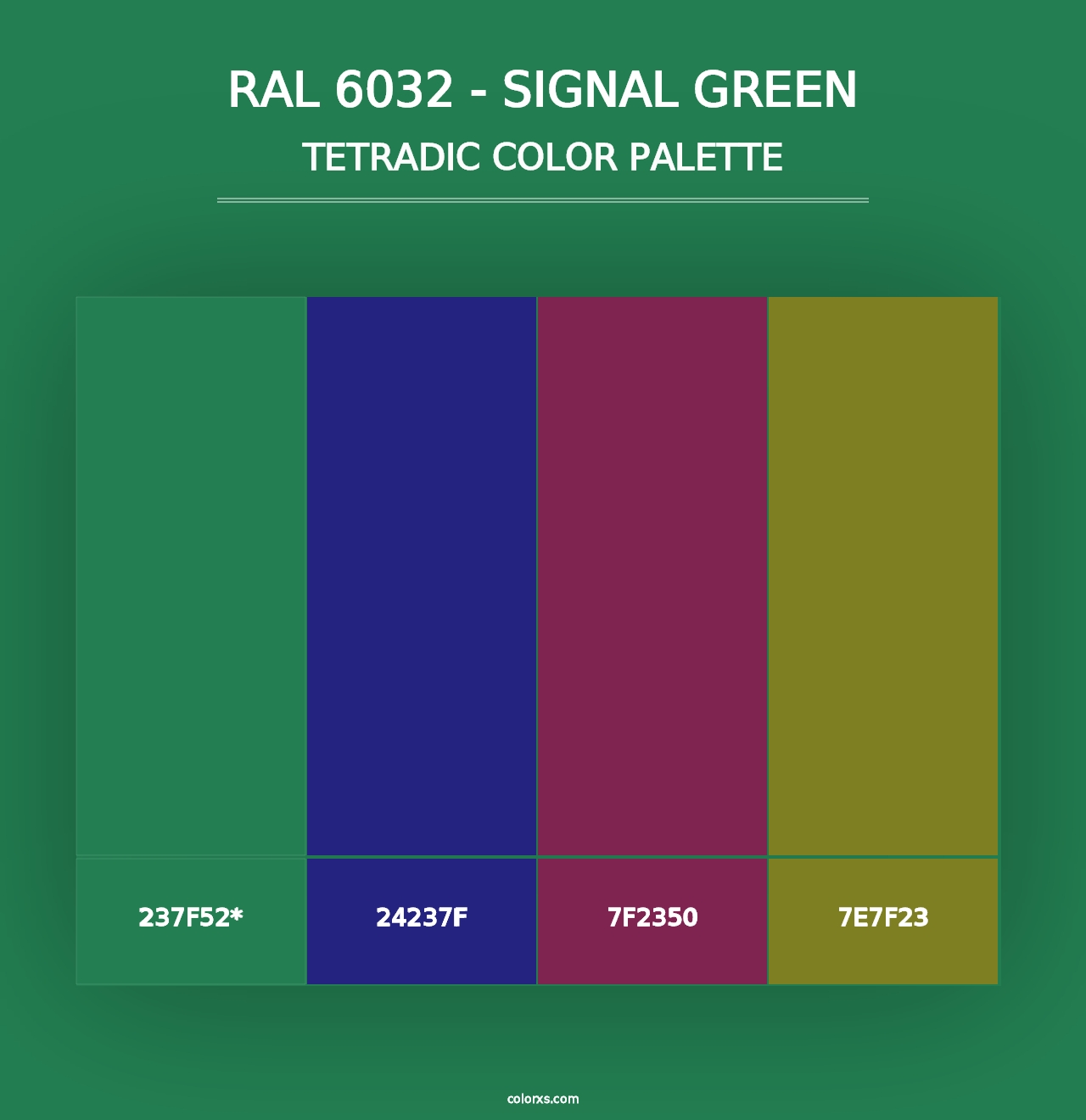 RAL 6032 - Signal Green - Tetradic Color Palette