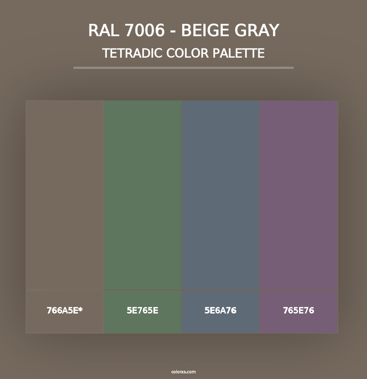 RAL 7006 - Beige Gray - Tetradic Color Palette