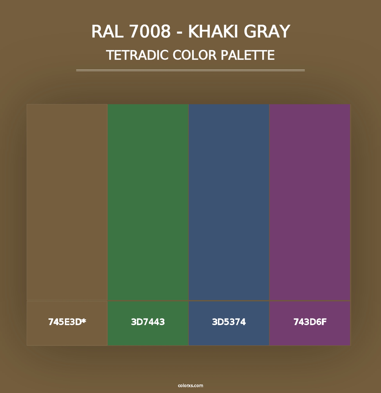 RAL 7008 - Khaki Gray - Tetradic Color Palette