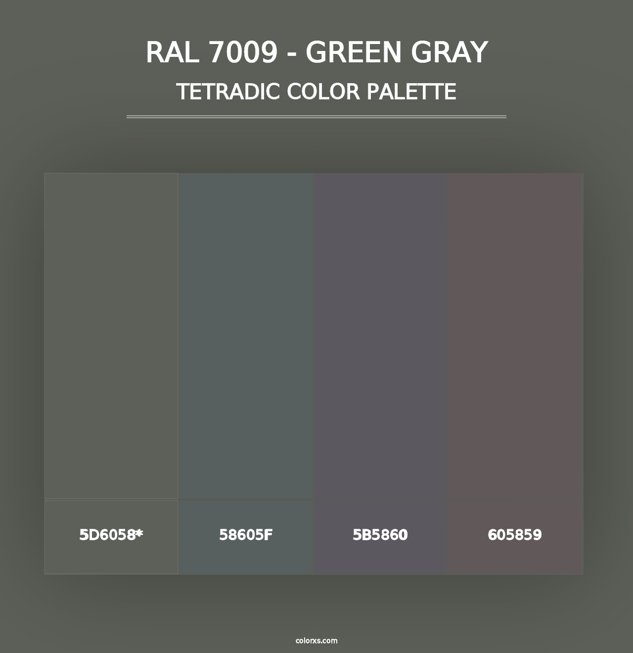 RAL 7009 - Green Gray - Tetradic Color Palette