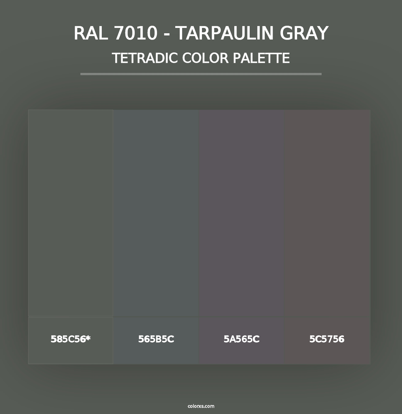 RAL 7010 - Tarpaulin Gray - Tetradic Color Palette