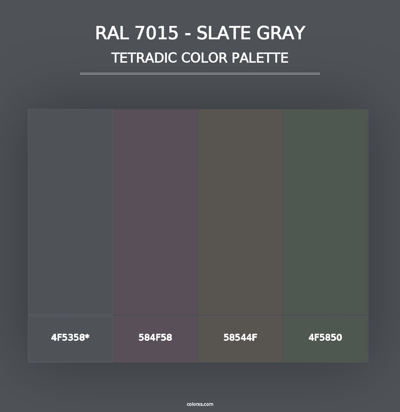 RAL 7015 - Slate Gray - Tetradic Color Palette