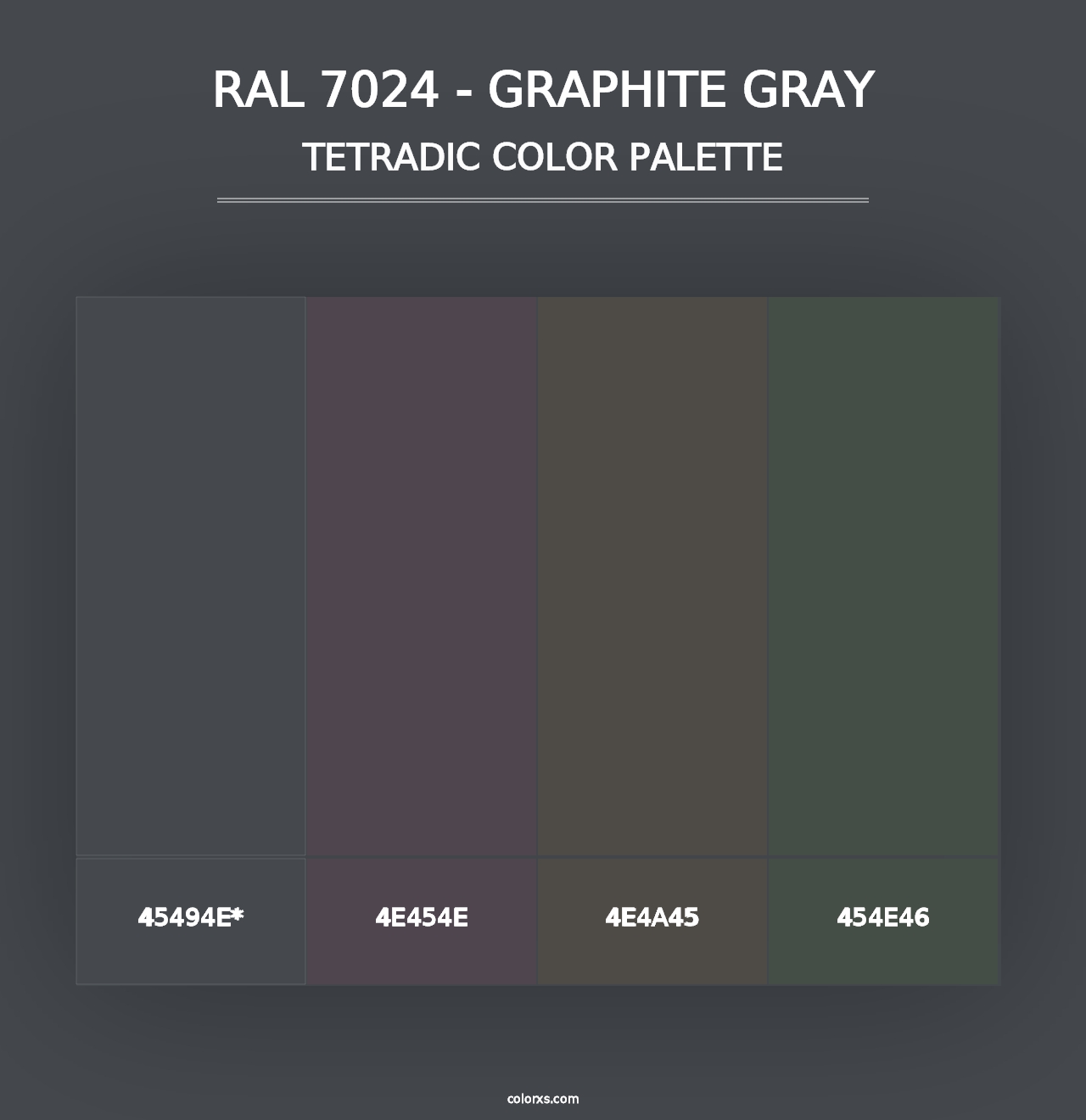 RAL 7024 - Graphite Gray - Tetradic Color Palette