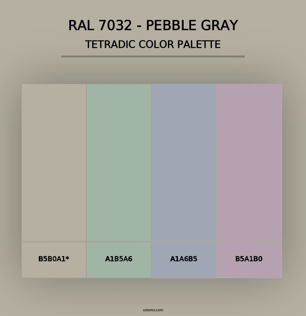 RAL 7032 - Pebble Gray - Tetradic Color Palette