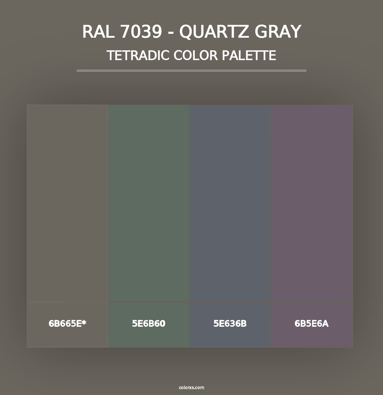 RAL 7039 - Quartz Gray - Tetradic Color Palette