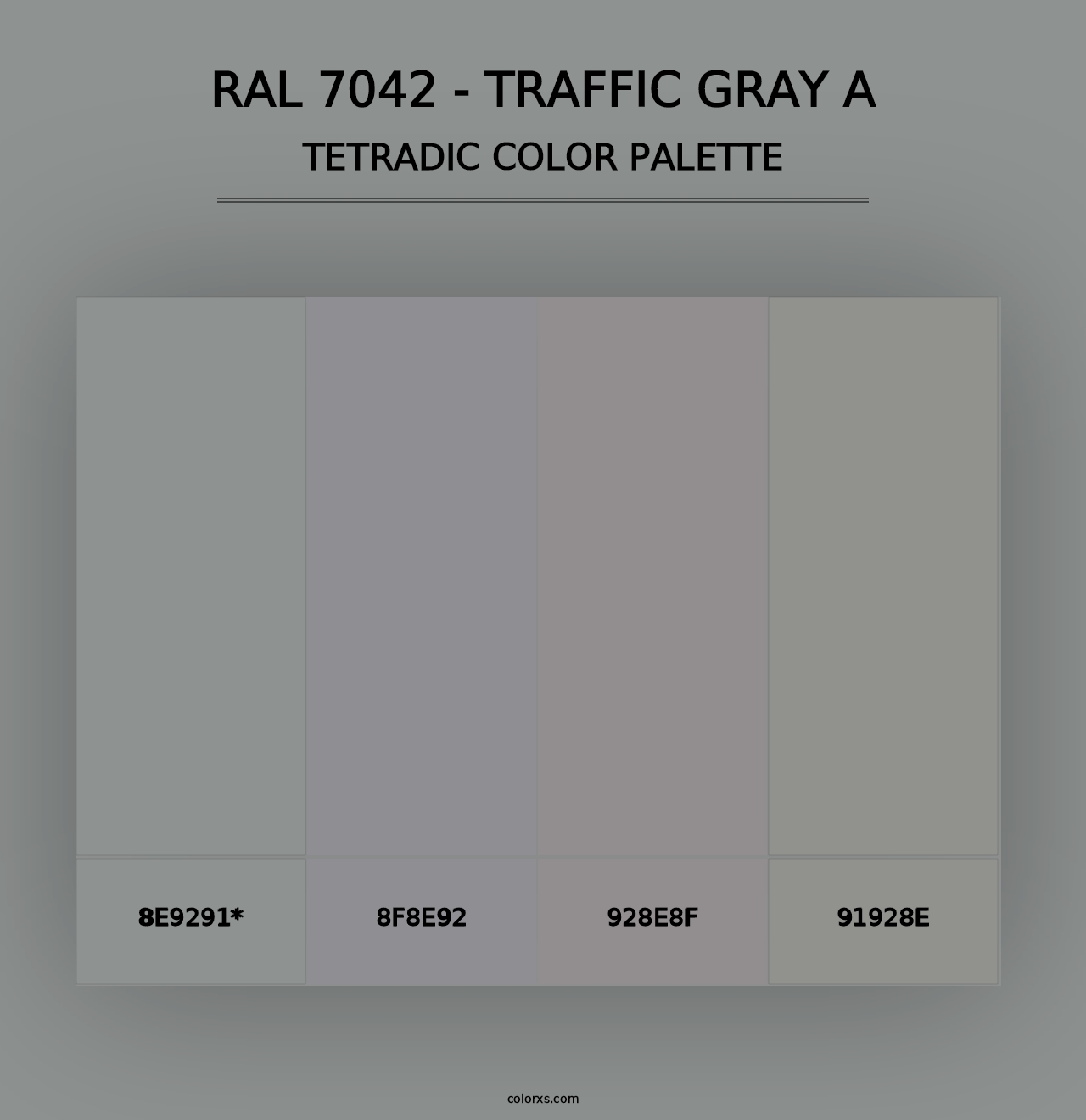 RAL 7042 - Traffic Gray A - Tetradic Color Palette