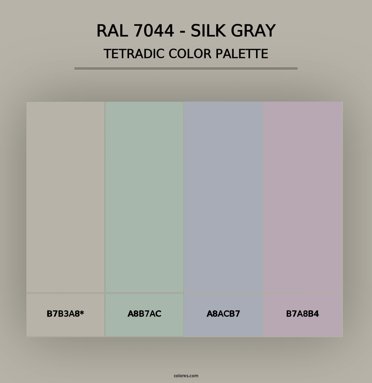 RAL 7044 - Silk Gray - Tetradic Color Palette