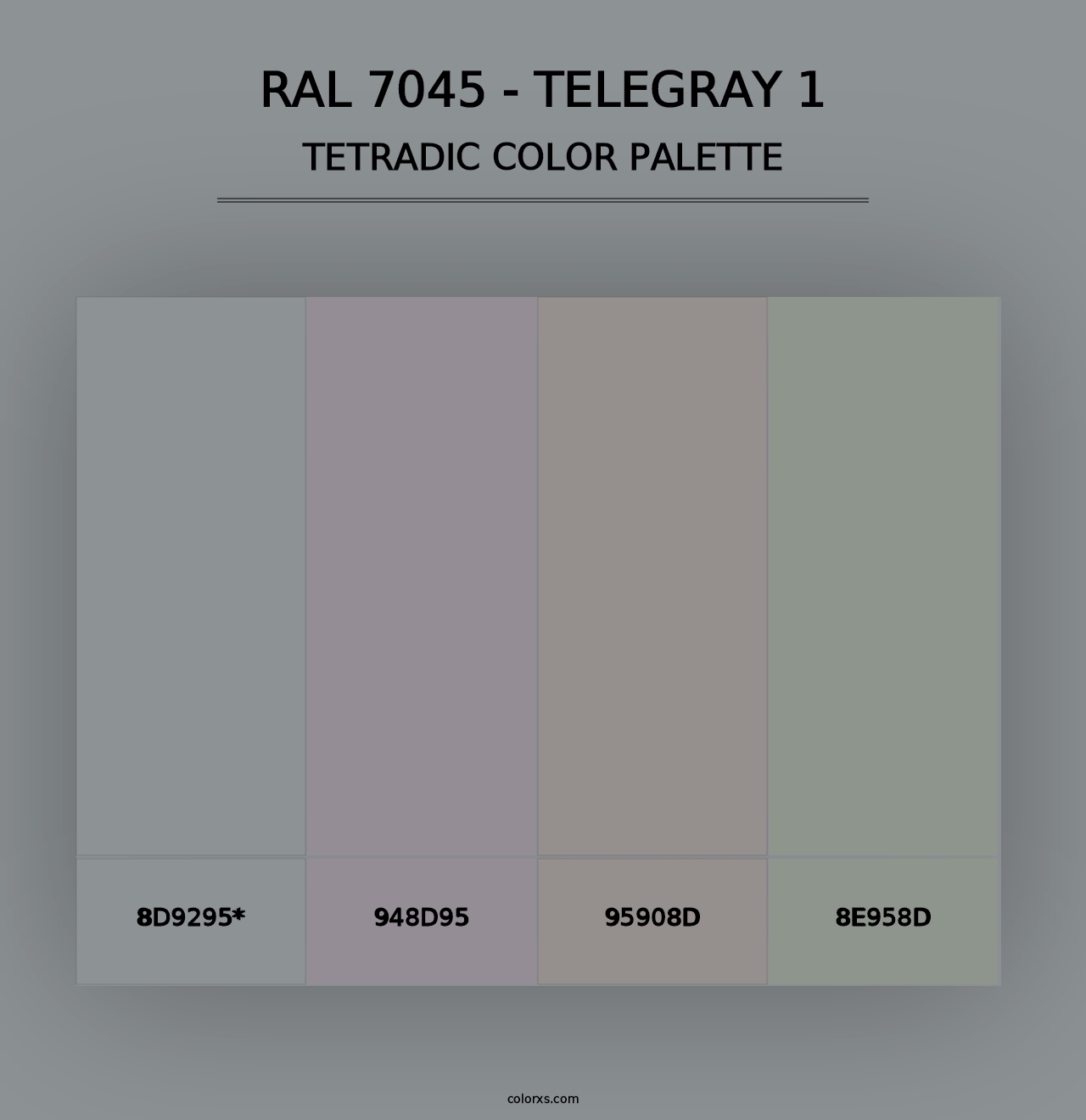 RAL 7045 - Telegray 1 - Tetradic Color Palette