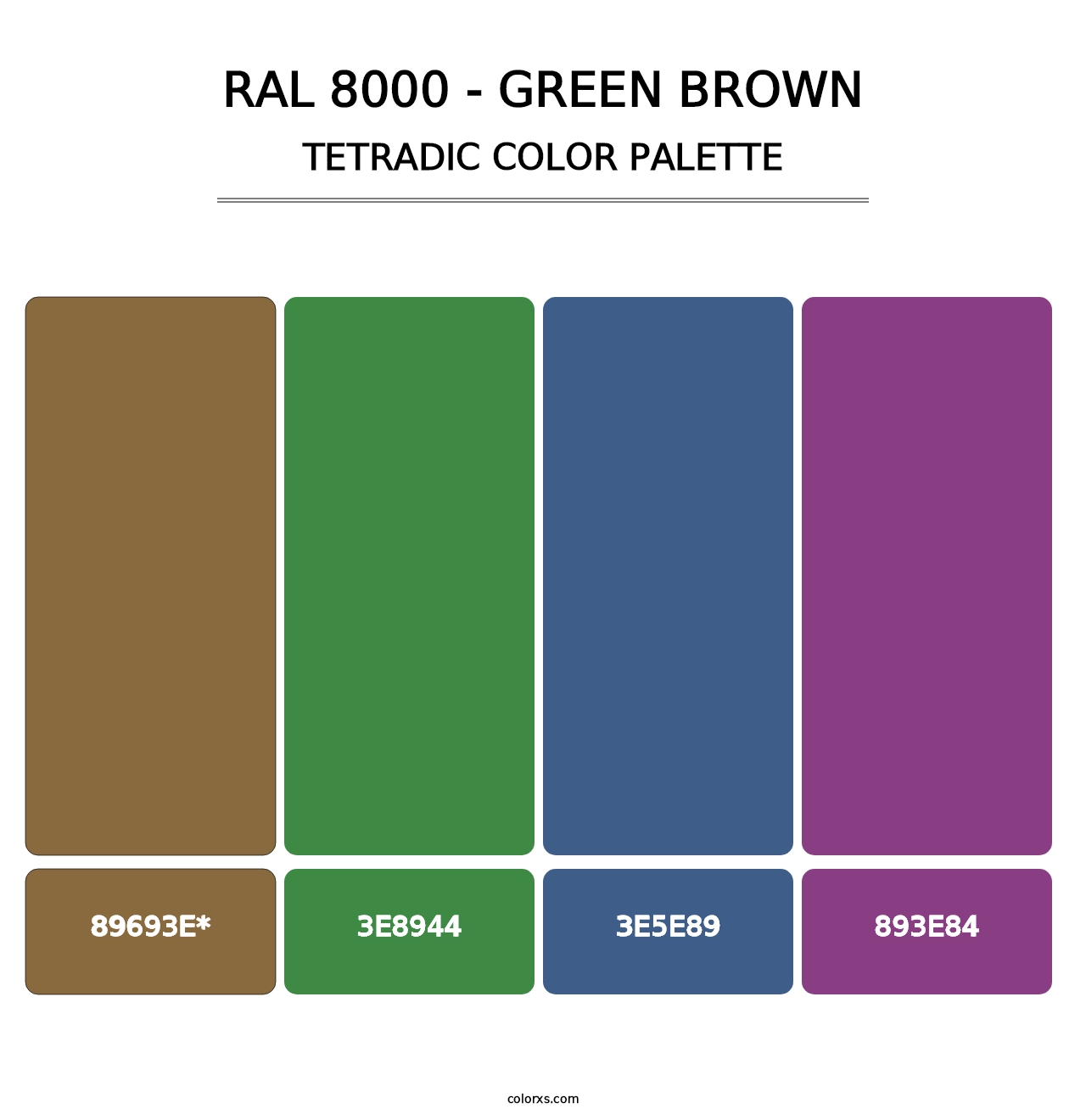 RAL 8000 - Green Brown - Tetradic Color Palette