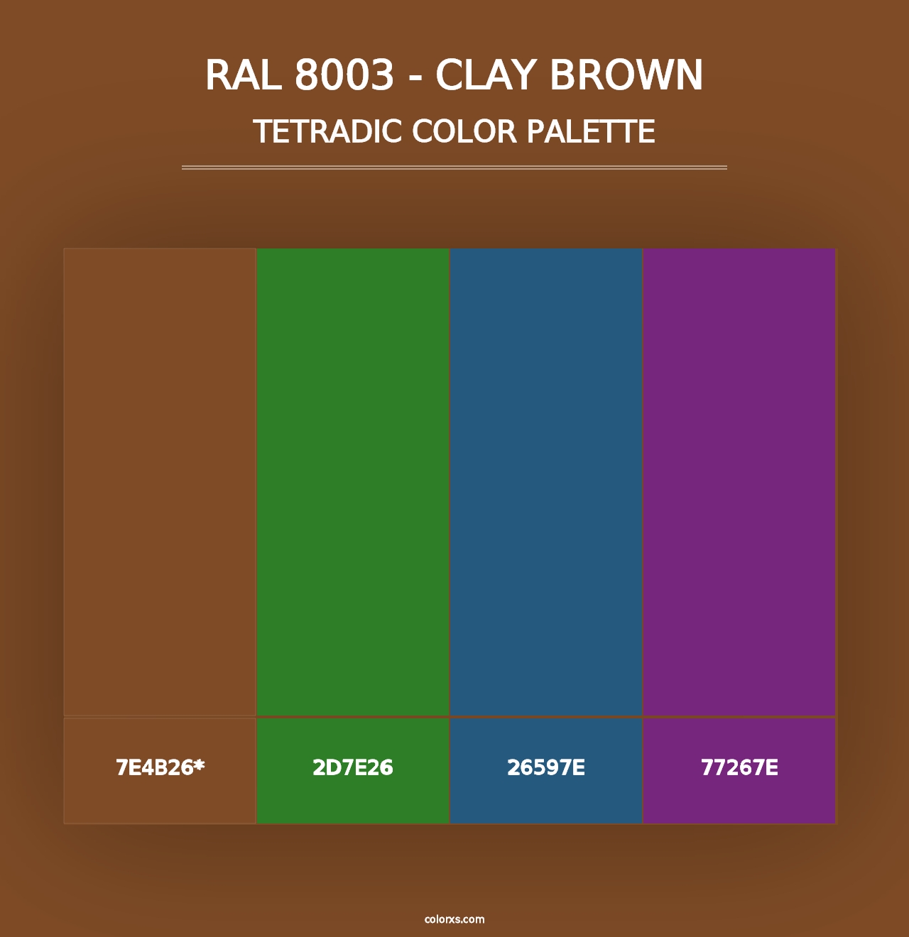 RAL 8003 - Clay Brown - Tetradic Color Palette