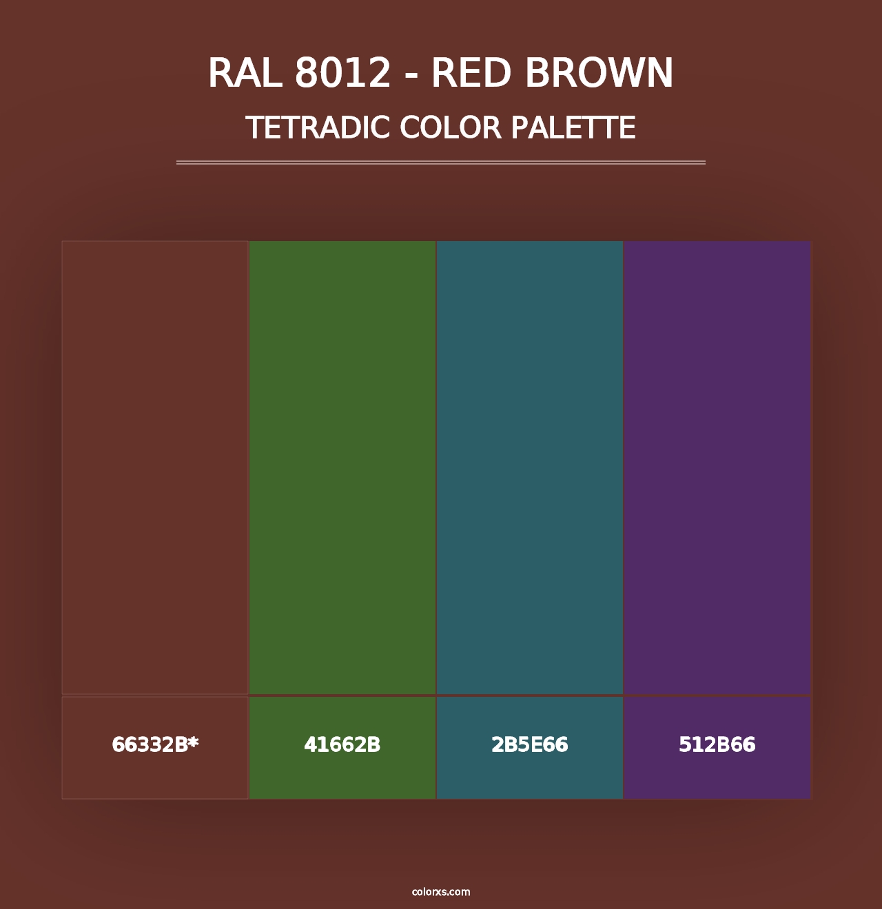 RAL 8012 - Red Brown - Tetradic Color Palette