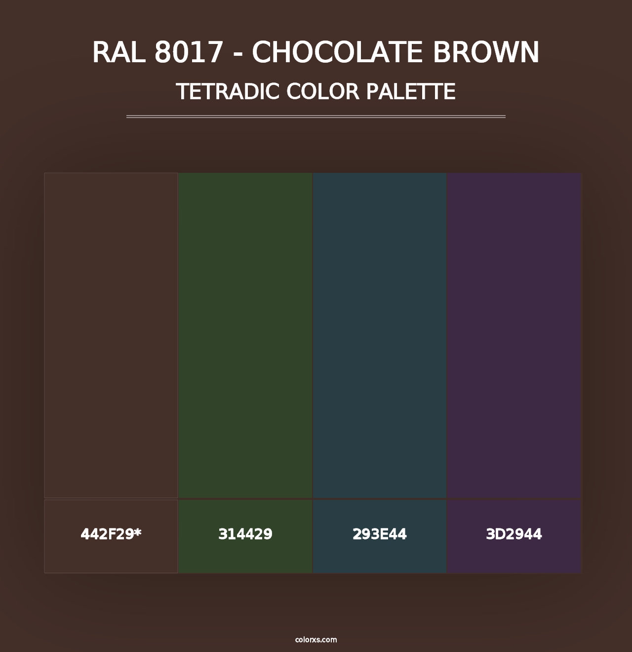 RAL 8017 - Chocolate Brown - Tetradic Color Palette