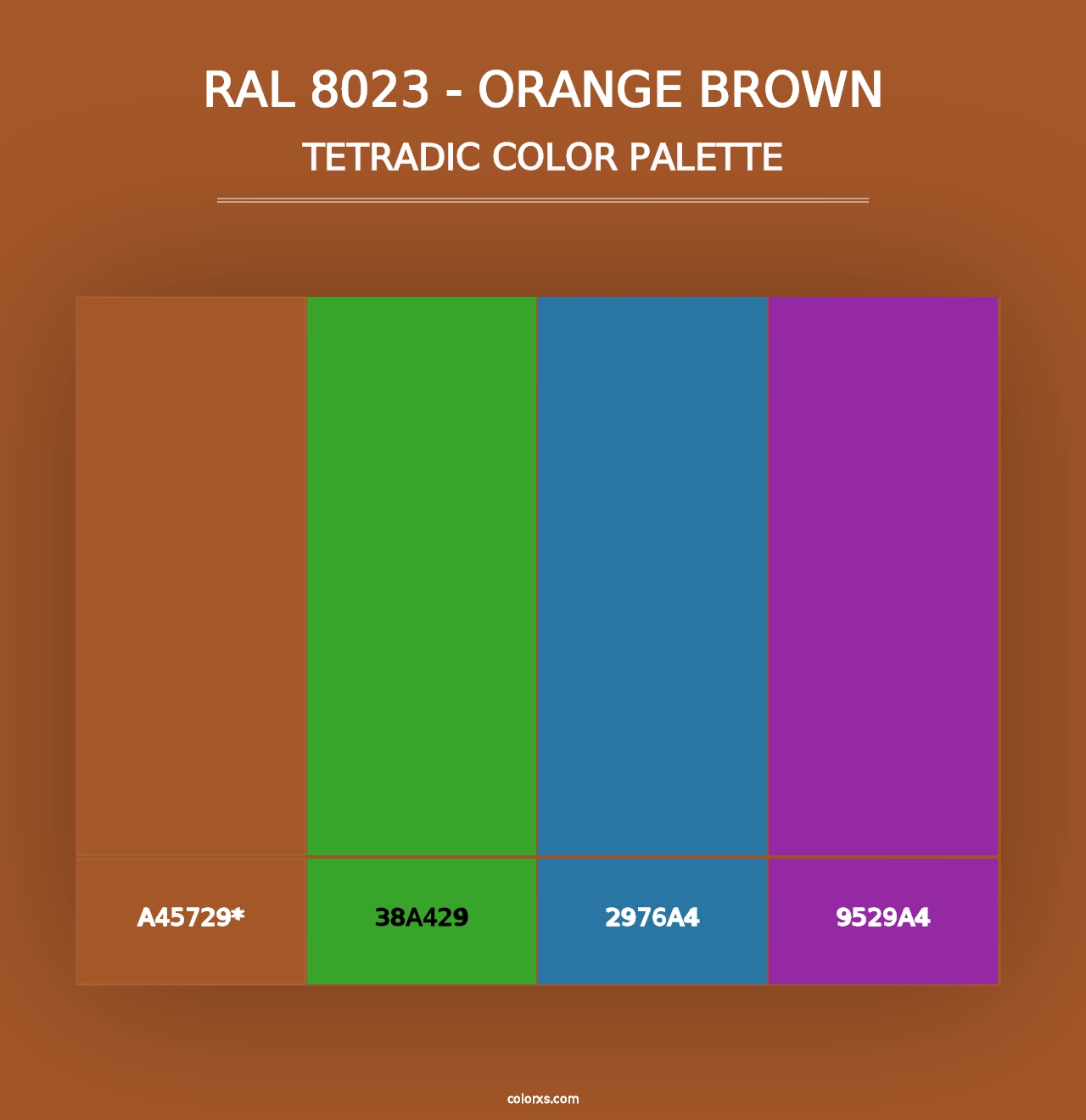 RAL 8023 - Orange Brown - Tetradic Color Palette