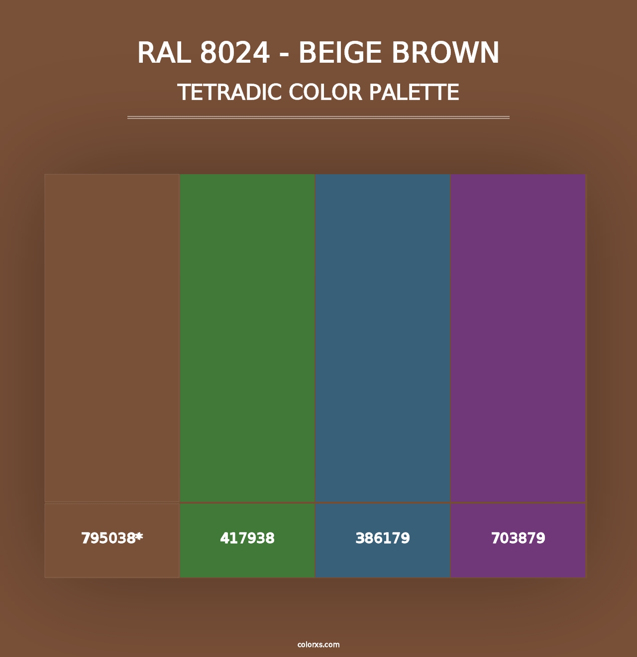 RAL 8024 - Beige Brown - Tetradic Color Palette