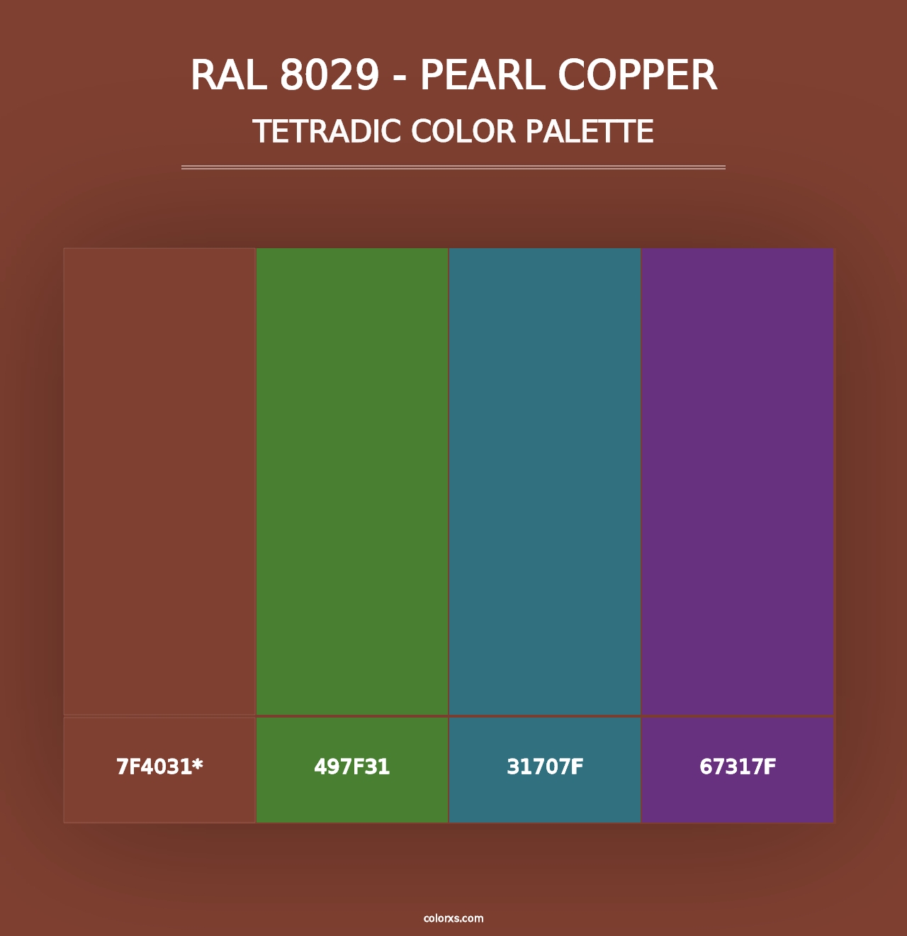 RAL 8029 - Pearl Copper - Tetradic Color Palette