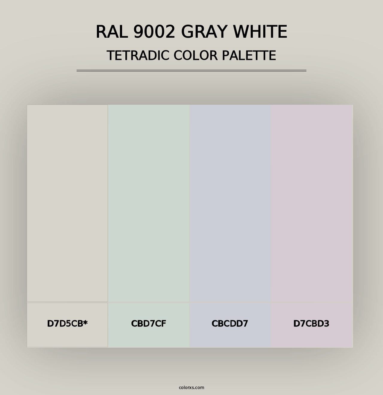 RAL 9002 Gray White - Tetradic Color Palette