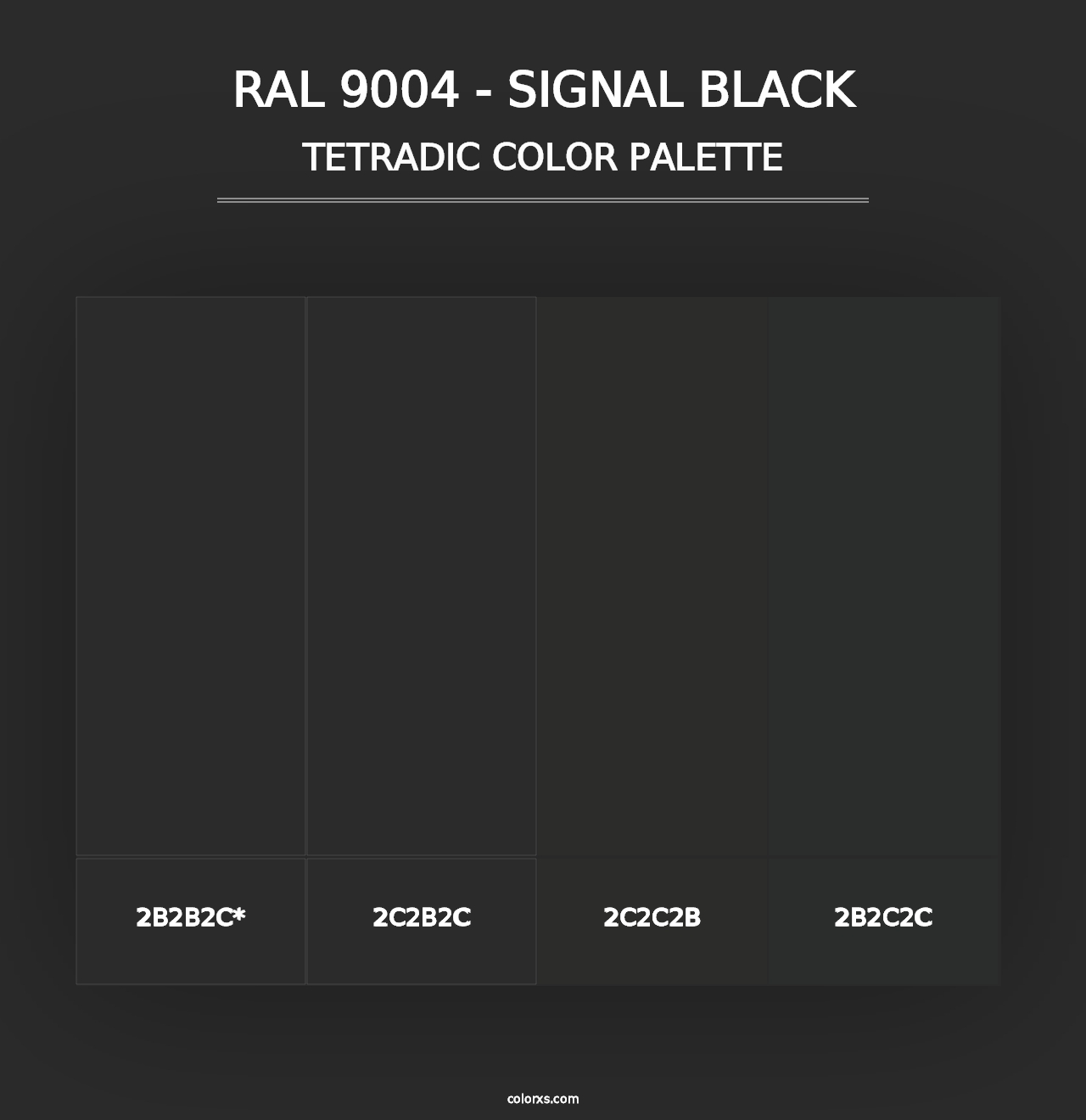 RAL 9004 - Signal Black - Tetradic Color Palette