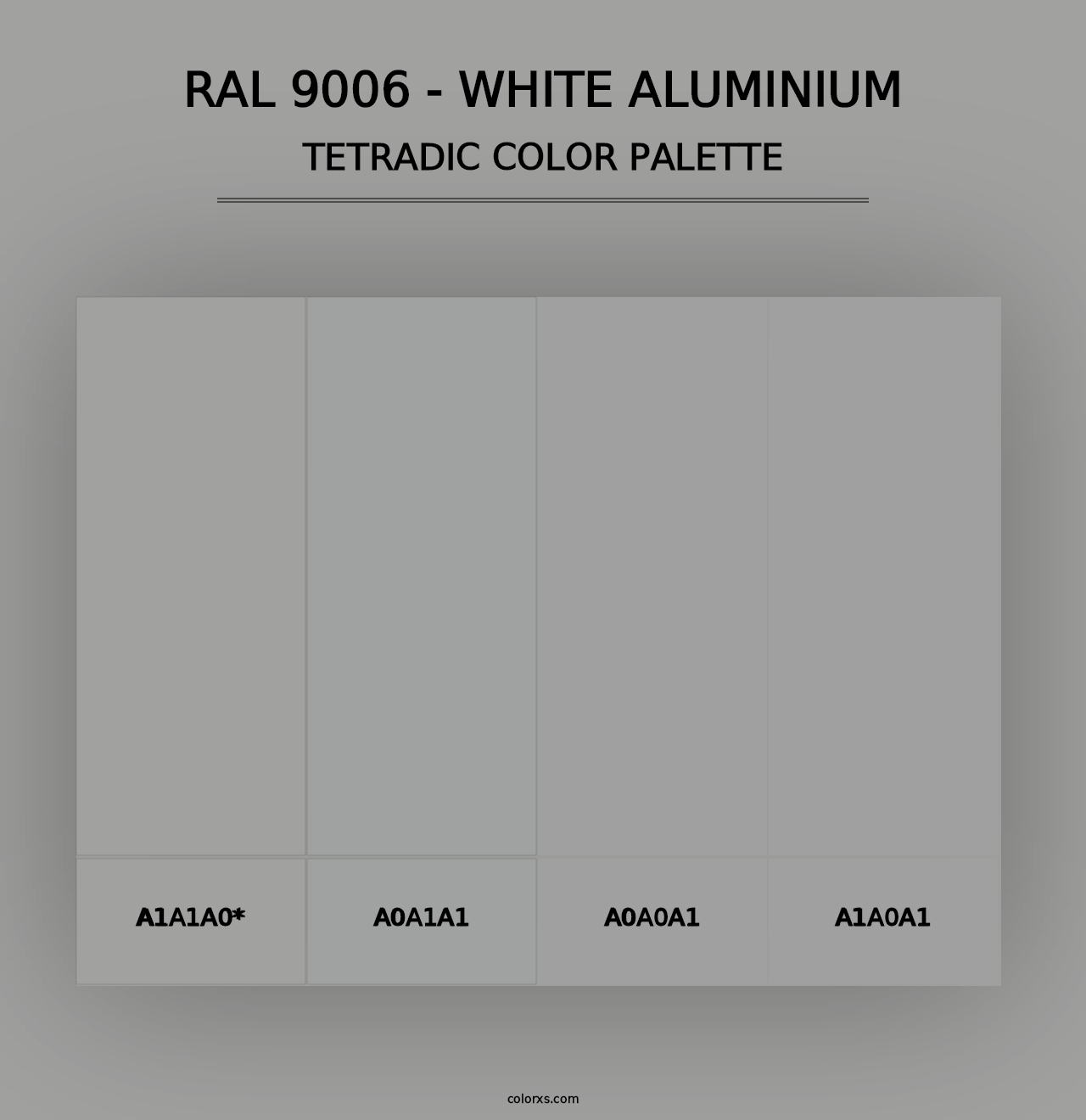 RAL 9006 - White Aluminium - Tetradic Color Palette